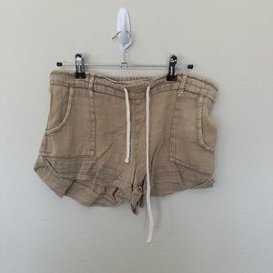 Tan Tie String Shorts Women Size M Mid Rise Casual Pants ONiell
